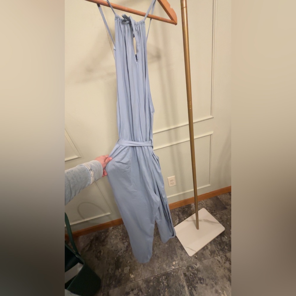 Halara Jumpsuit Small NWT Sleeveless Tie Back Belted Pocket Cut Out MSRP $89.95 - Picture 6 of 6